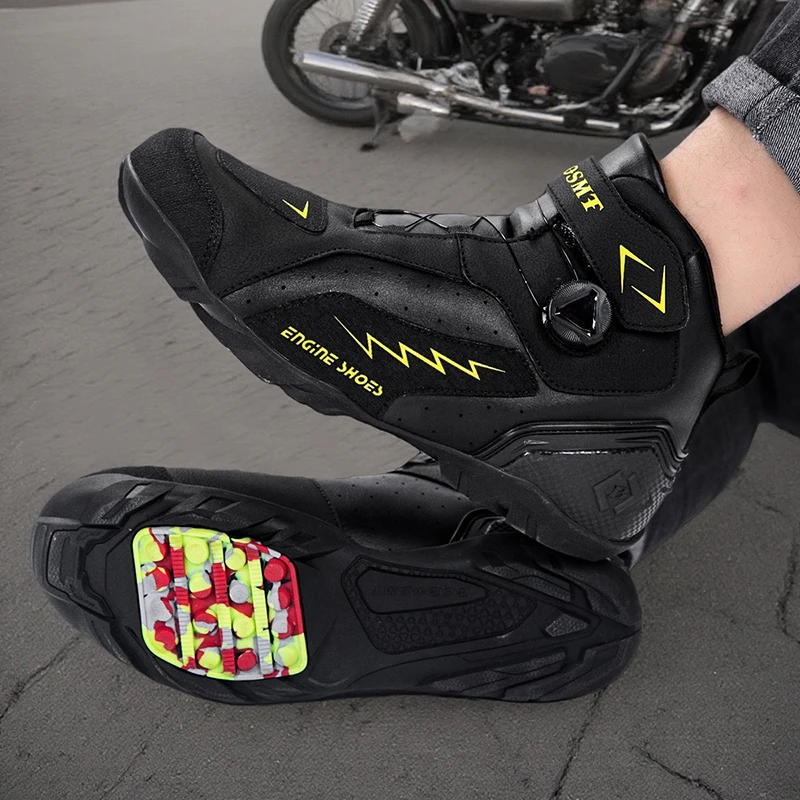 

Motorcycle protective riding boots fashion outdoor men four season casual anti slip high top off-road comfortable cycling shoes