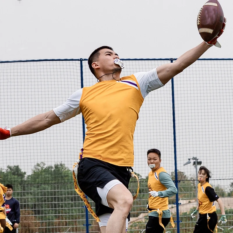 1 Buah Sabuk Pinggang Penanda Bendera Rugby Sepak Bola yang Dapat Disesuaikan Gaya Amerika untuk Pertandingan Sepak Bola Dewasa dan Remaja Sabuk Latihan Rugby