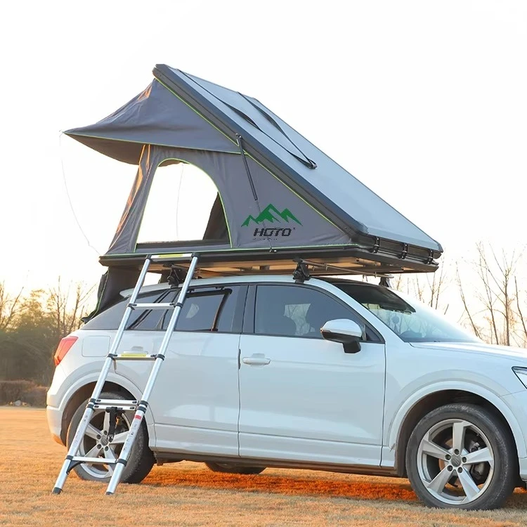 Camping Accessories Outdoor Rooftop Tents Triangle Clamshell Aluminum SUV Pickup Hard Shell Car Top Roof Tent 4