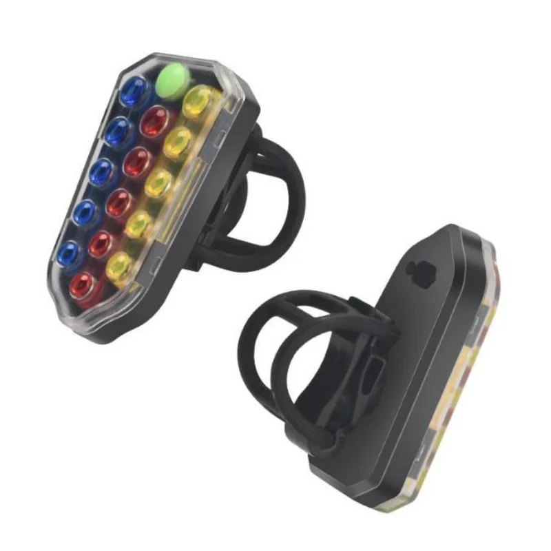 

ISURE MARINE 2 шт. велосипедные фонари с зарядкой через USB, горный велосипед, красочные задние фонари для ночной езды, 9 режимов, 15 светодиодных предупредительных задних фонарей