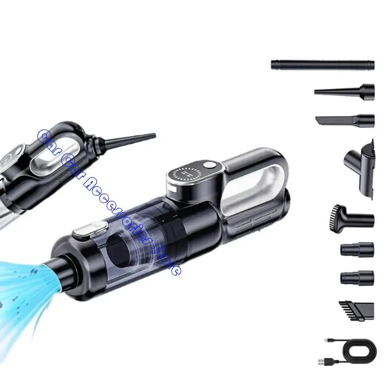 

242D Lightweight Cordless Car Vacuum with 9 Attachments 19000PA Suction Power Easy to Use for Auto Seats Pet Hair Cleaning