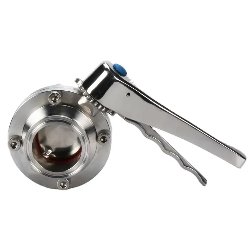 304 Stainless Steel DN250 Manual Hydraulic Control Valve Three Clip Sanitary Butterfly Valve for Water with Trigger Handle