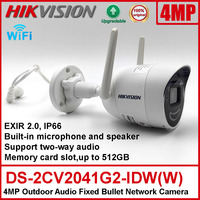 Original Hikvision DS-2CV2041G2-IDW (W) 4MP Outdoor Built-in Mic Speaker Wifi Wireless Fixed Bullet Network IP Camera