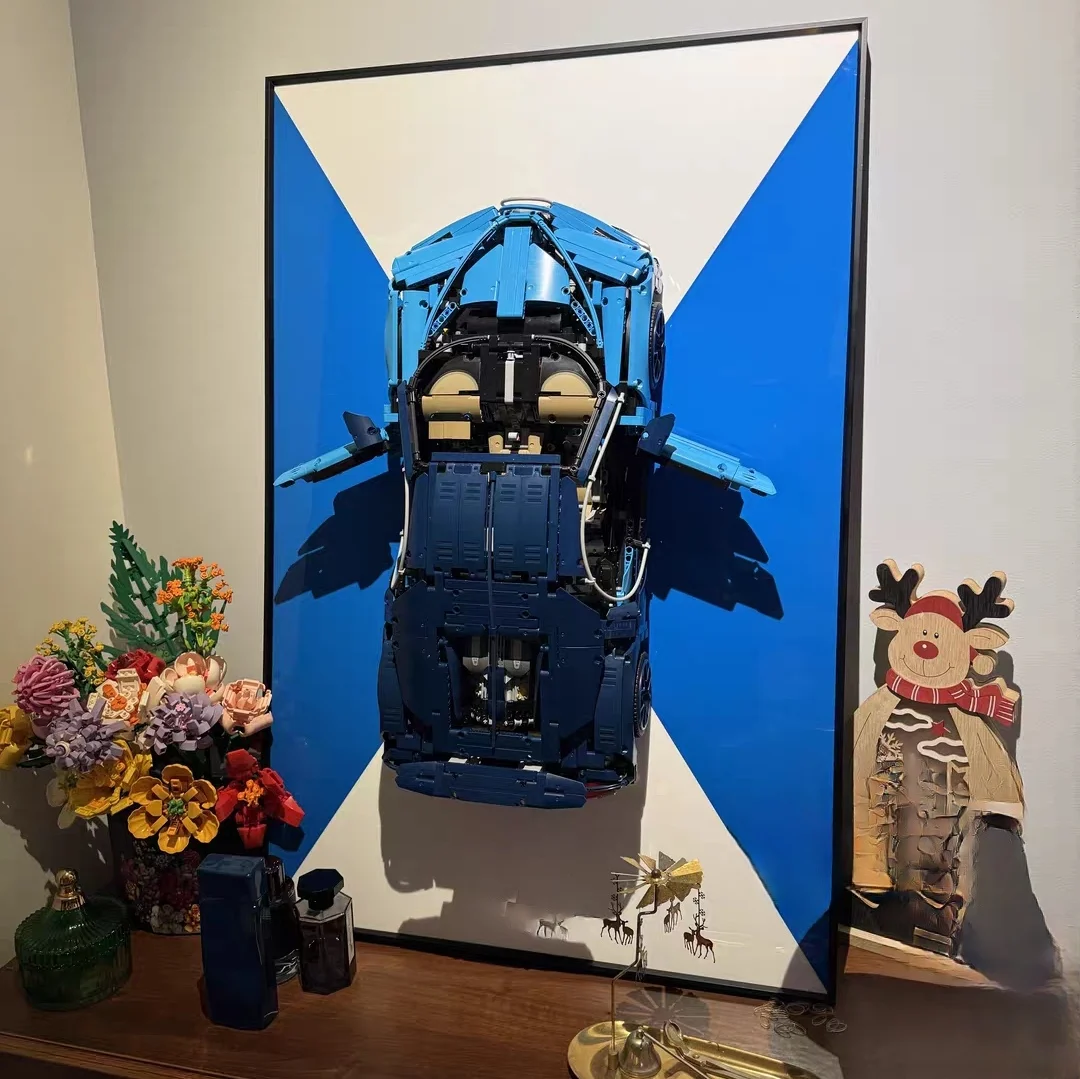 NUEVO Marco de Fotos para Montar en la Pared, Apto para el Modelo de Coche LEGO 42083 Techni Bugatti Chiron, Panel de Exhibición para Bloques de Construcción