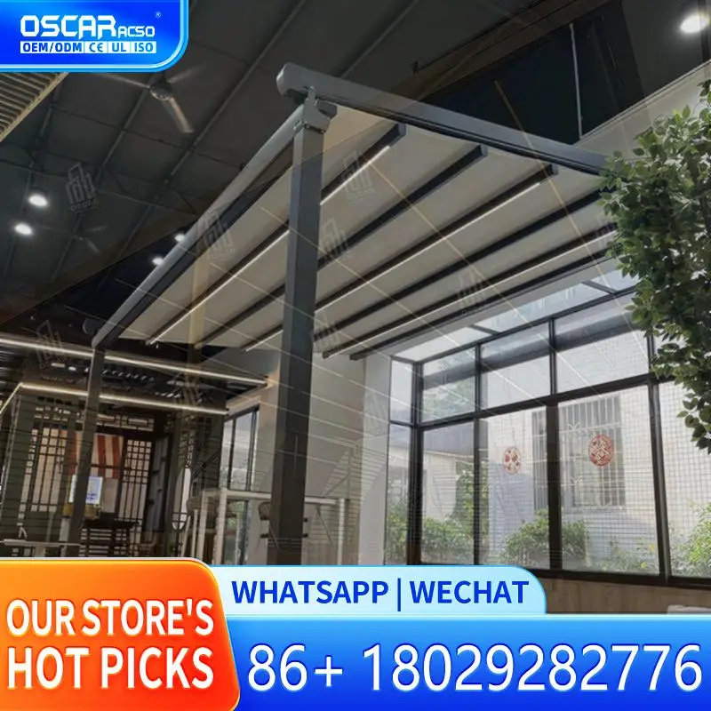 

Motorized Retractable Pergola Waterproof Windproof Outdoor Patio Garden Backyard Shade Shelter Gazebo Canopy Roof System Retract