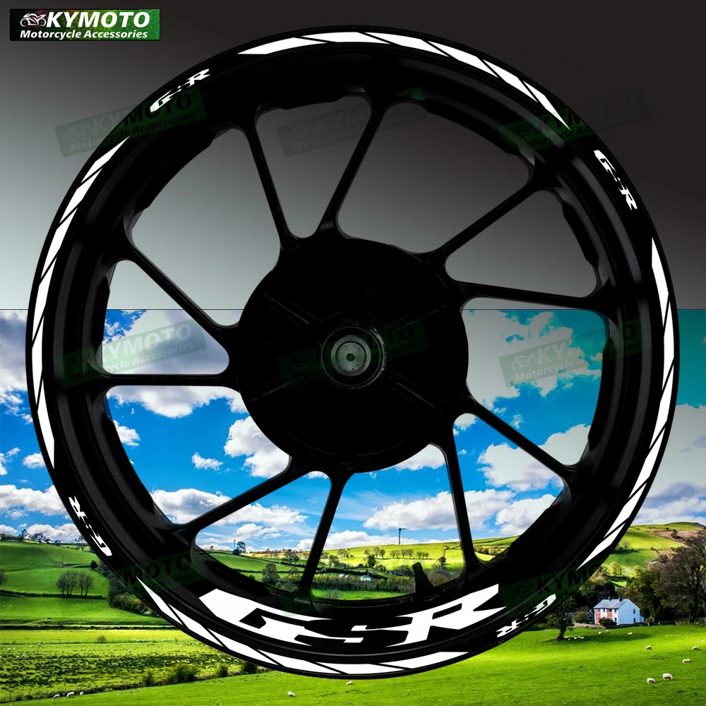 

Аксессуары для гоночных мотоциклов GSR, 17-дюймовые наклейки на передние и задние колеса, обтекатель, ступица, светоотражающие полосы, наклейки, украшение