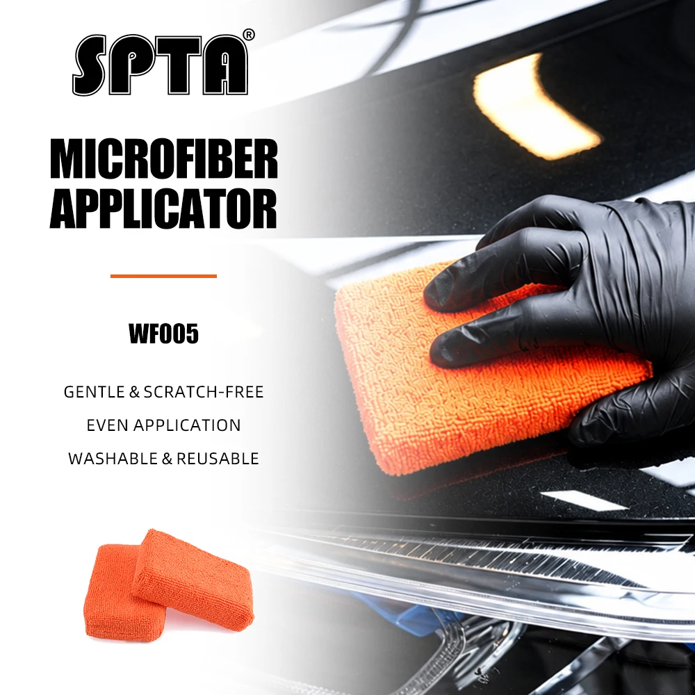 SPTA Microfiber Applicator-2Pack,Car Wash Sponge,Premium Microfiber Sponge and Cleaning Pads,Perfect for Effortless Wax,Sealant
