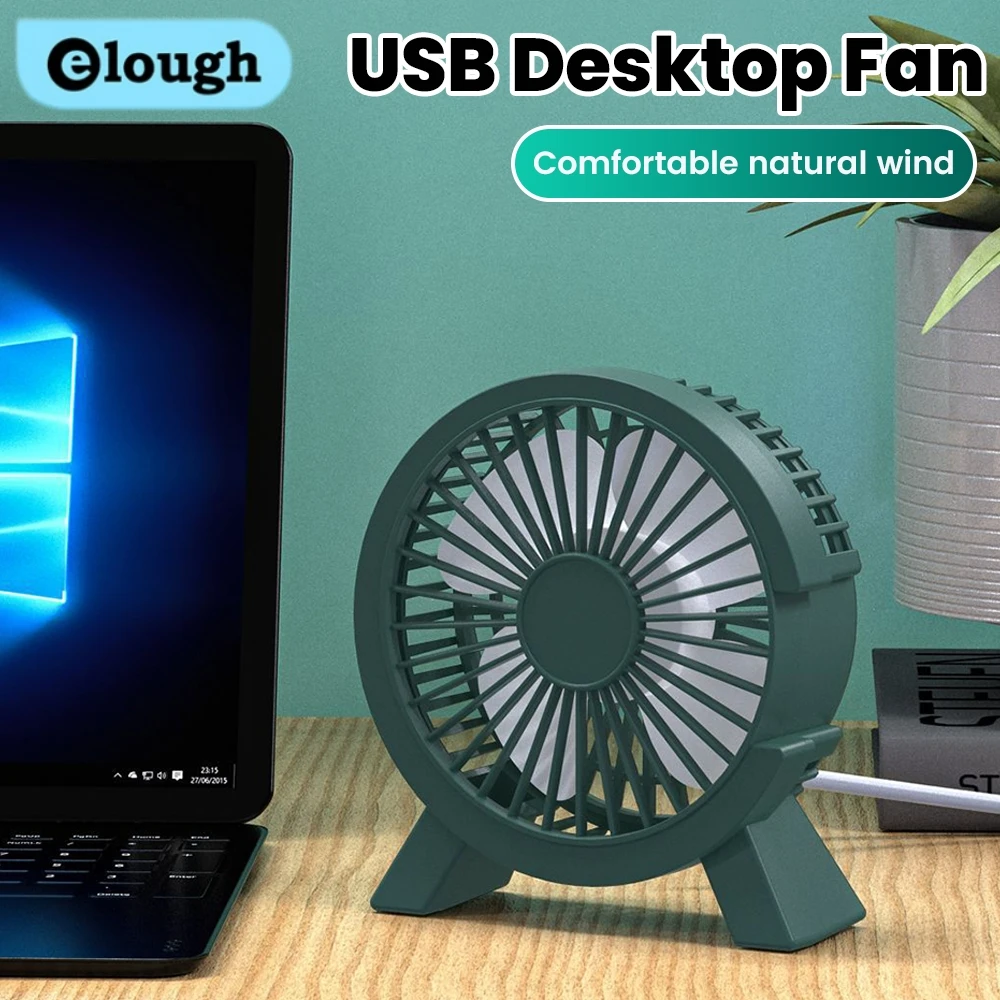 Ventilador de escritorio Elough, Mini ventilador portátil USB para acampar, ventilador eléctrico USB para el hogar, ventilador Personal de escritorio silencioso con ahorro de energía