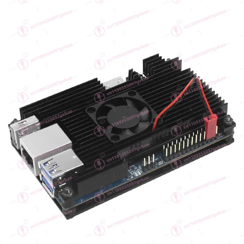 5B Aluminum Alloy Cooling Case Pi 5/5B Motherboard Cooling Fan Protective Case Box