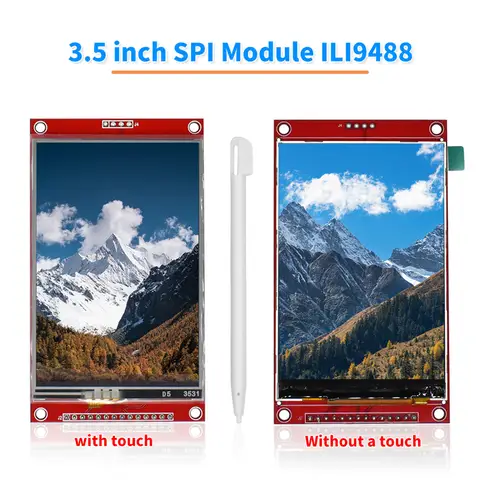 터치 패널이 포함된 3.5인치 TFT LCD 모듈 ILI9488 드라이버 320x480 SPI 포트 직렬 인터페이스(9 IO) ard stm32용 터치 ic XPT2046