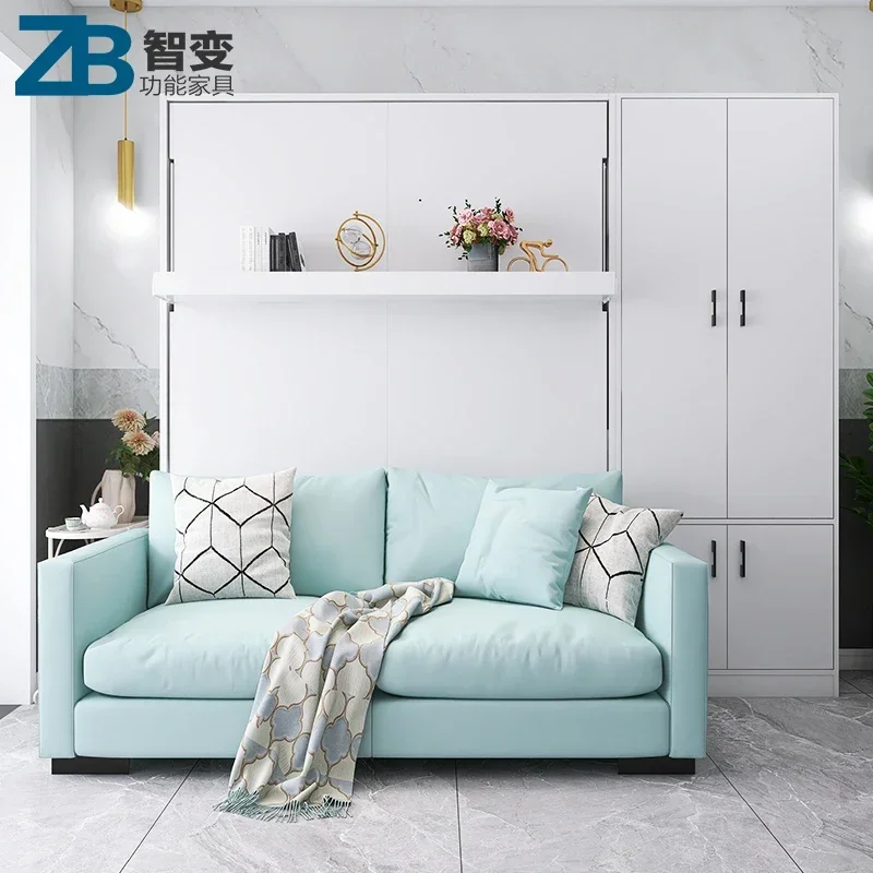 Electric invisible bed sofa integrated folding hidden bed living room study wardrobe sofa invisible wall bed