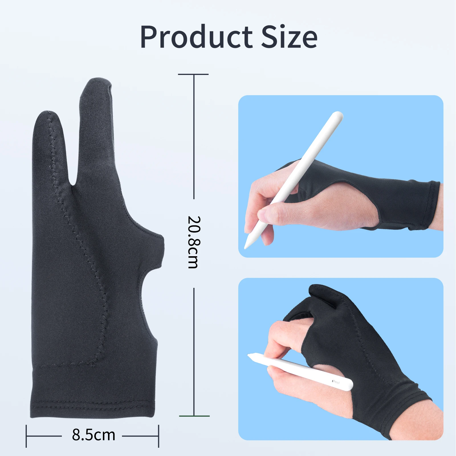 Anti-touch Two-Fingers Painting Glove For Drawing Tablet Right Left Hand Gloves