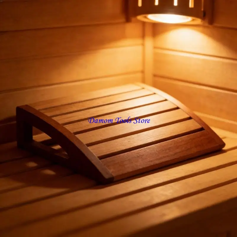 57BE Ergonomic Neck Support Pillow Wooden Sauna Headrest Comfortable Relaxation Pillow Universals Steam Room Accessories
