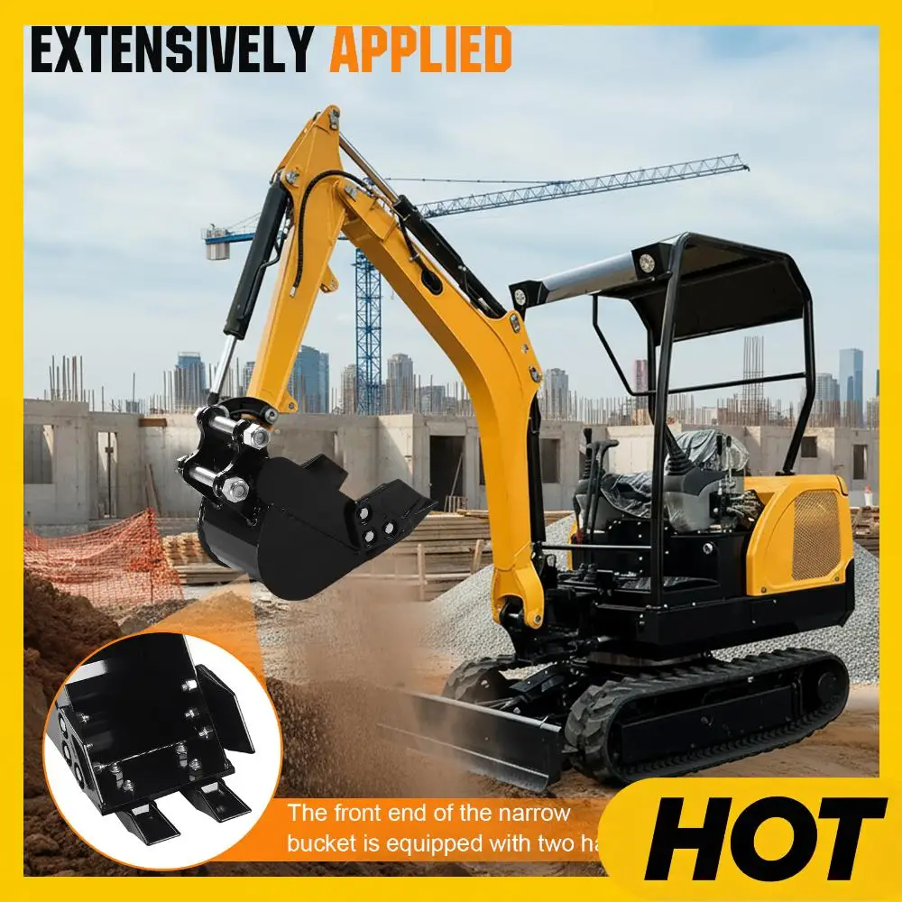 

200mm Trenching Digger Bucket with Metal Teeth Compact Excavator Attachments Wear Resist Pipeline Excavation & River Dredging