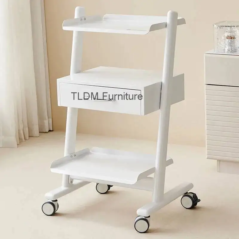 

Trendy Moving Salon Trolley Beauty Storage Modern Nordic Trolley Cart Portable Luxury Carritos Organizadores Salon Furniture