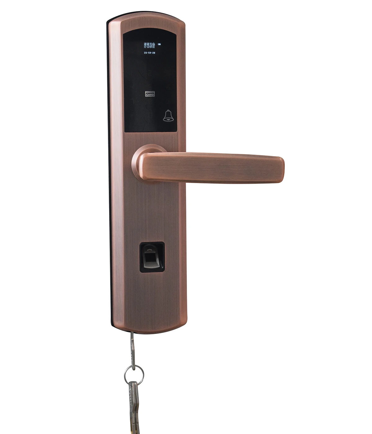 Factory Direct Digital Smart Anti-Theft Zinc Alloy Hotel Door System KY8606-AC Key Card Reader 100 Fingerprint Capacity