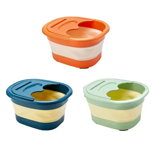 휴대용 개폐식 플라스틱 접이식 양동이, 두꺼운 발 목욕 양동이, 마사지 발 세척, 담그는 발 욕조, 접이식 보관 