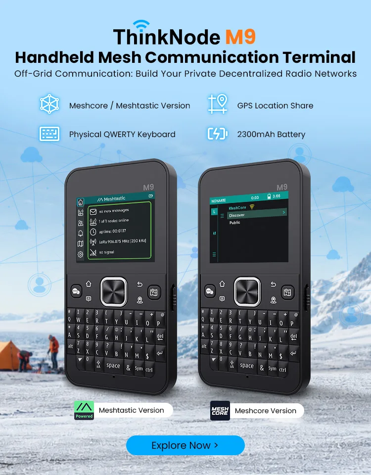 ThinkNode M9 Handheld Meshtastic Mesh Radio ESP32‑S3 LR1110 LoRa GPS 2.4