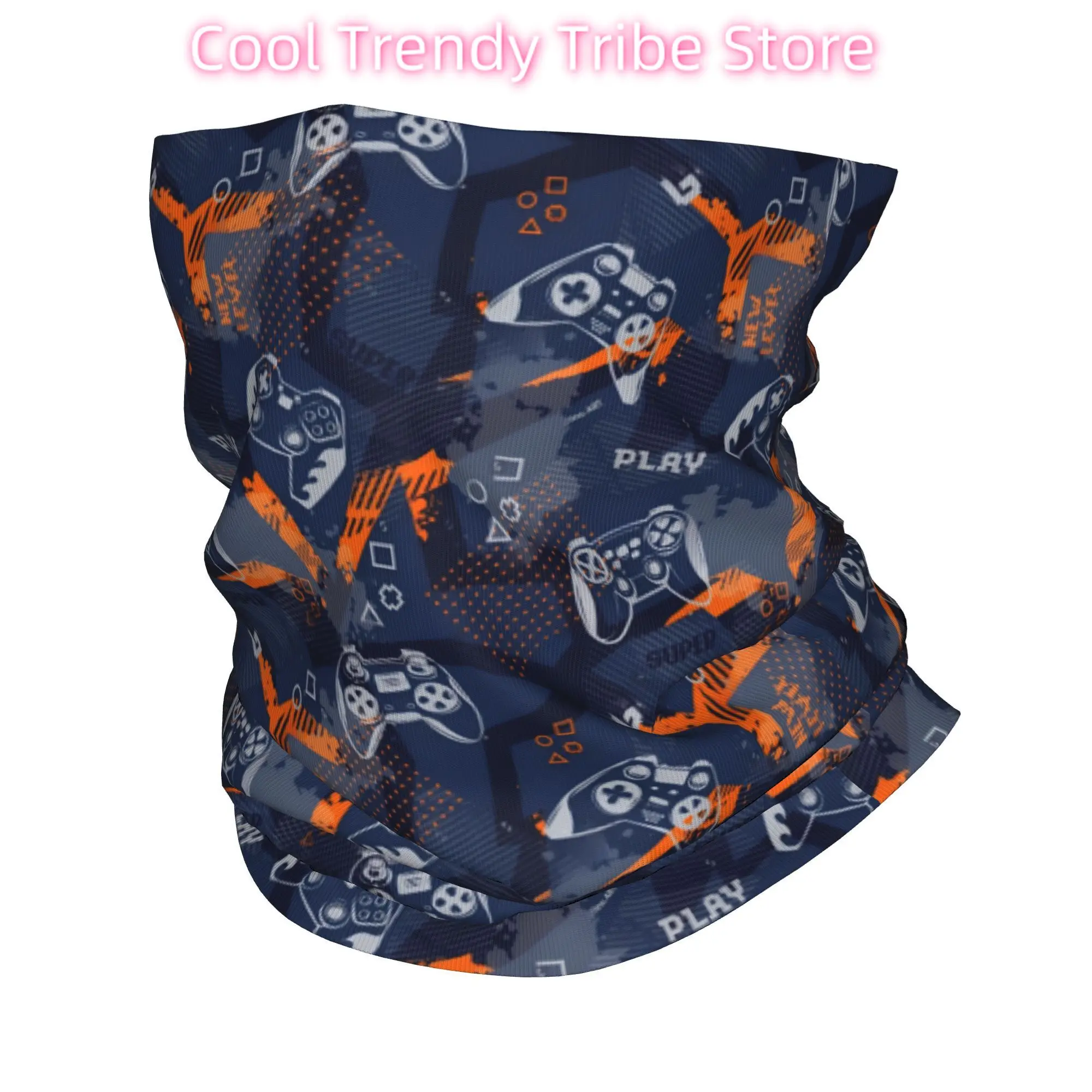 Video Game Gaming Controller Bandana Neck Gaiter Wrap Scarf Multifunctional Headband Fishing for Men Women Adult Breathable