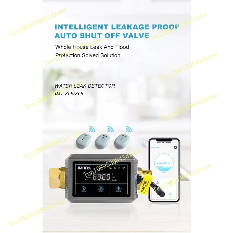 IMRITA Smart Water Monitor Wifi APP Control Water Leak Detection Sensor Water Leak Detector Fuga De Agua With Shut Off Valve