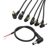 2 Pin DC Power Male Plug Right Angle Charging Cable Wire Connector DC 24V 12V 5.5x2.5mm/5.5x2.1/4.8x1.7/4.0x1.7/3.5x1.35/2.5x0.7