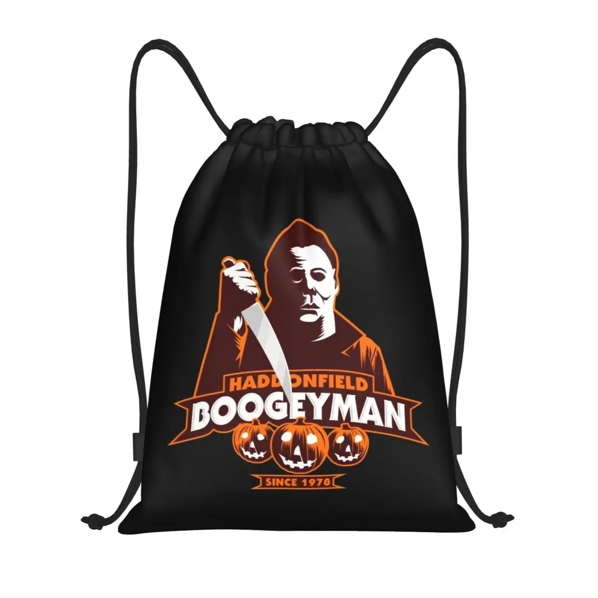 Michael Myers Halloween Horror Movie Drawstring Backpack Women Men Sport Gym Sackpack Foldable Training Bag Sack