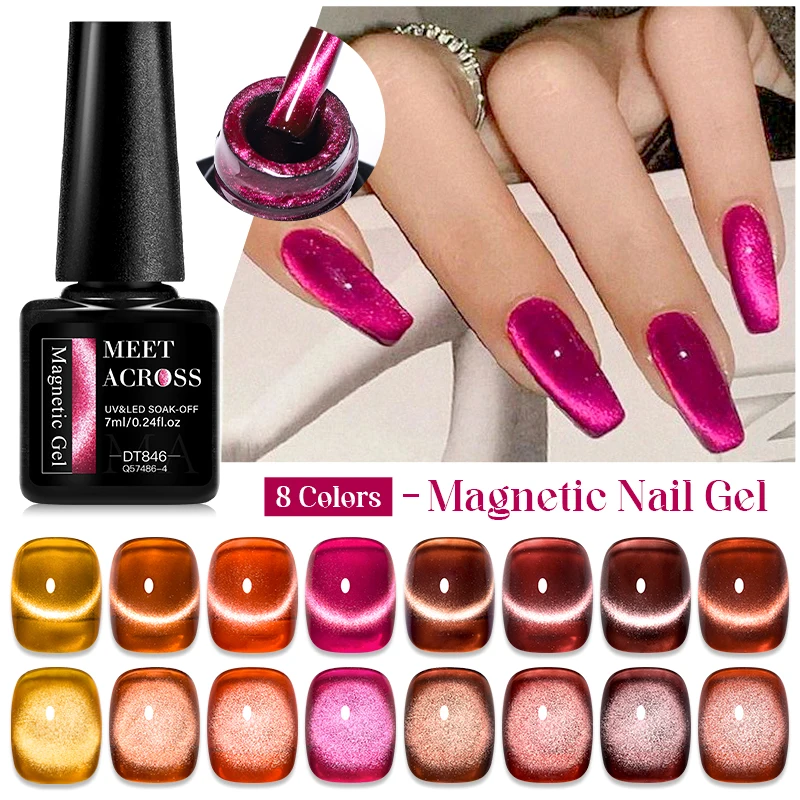 Jelly Amber Cat Magnetic Gel Nail Polish 7ML Red Magnetic Gel Polish Semi Permanent Varnish Soak Off UV Gel Nail Art Manicure