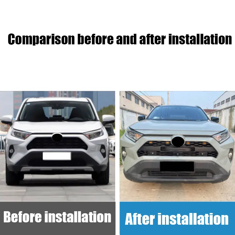 لتويوتا RAV4 XA50 2020 2021 2022 2023 2024 مجموعة مصبغة العسل المصد الأمامي مجموعة الشبكة أجزاء التعديل الخارجية