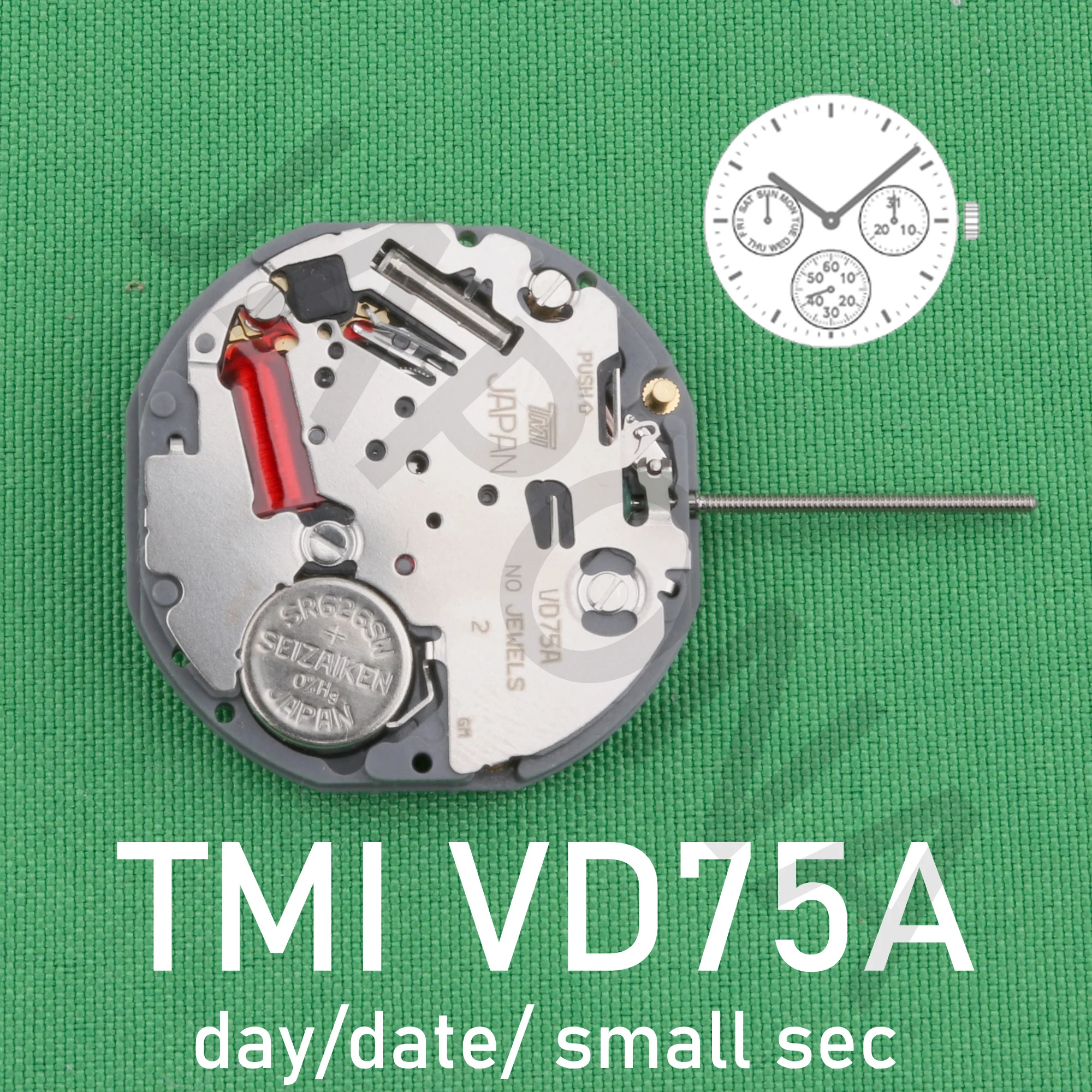 vd75 movement japan tmi VD75A movement Multi-eye (day, date, small sec)