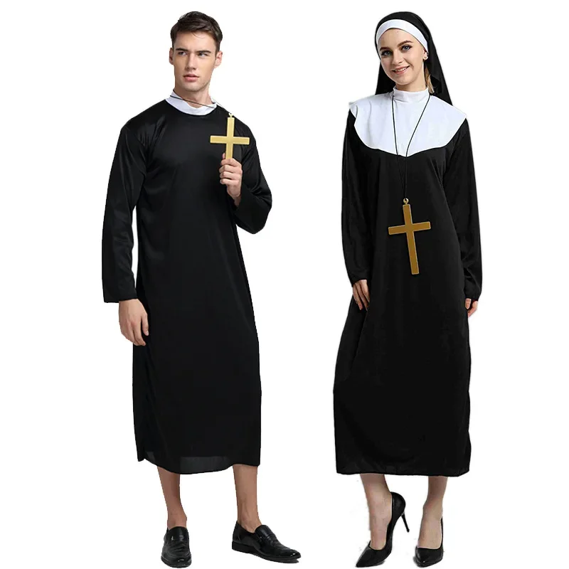 

New European and American Cosplay Female Nun Robe Party Role Play Costume Drama Stage Performance Cosplay Costumes