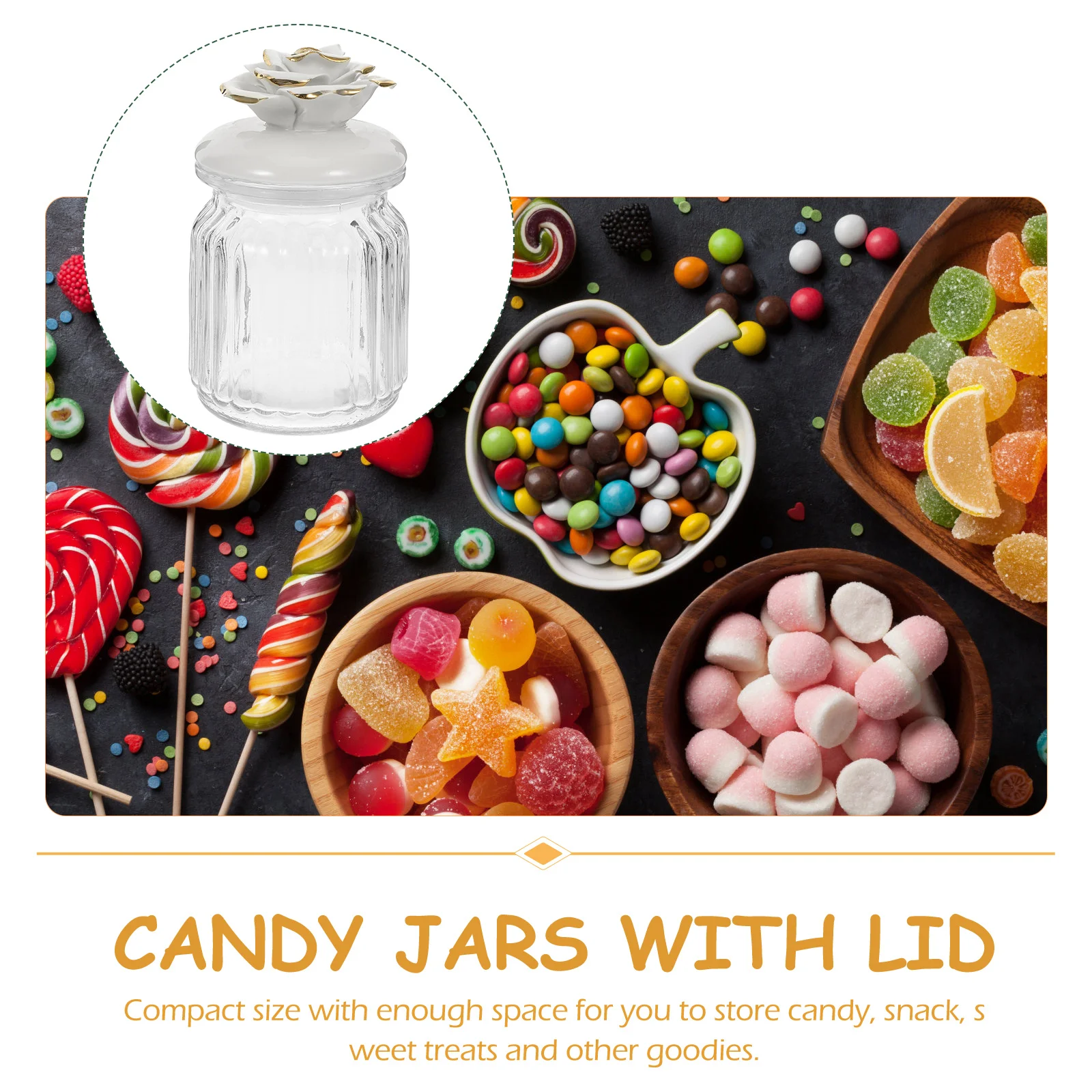 

Multi-Function Glass Canister with Ceramic Lid Sealed Jar for Tea Coffee Sugar Nuts Pastries Dried Food Reusable Countertop
