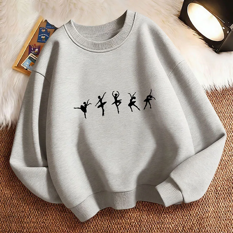 Lustiger Kinder-Sweatshirt-Pullover, Frühlings-Tanz-Hoodie für Mädchen, modischer Rundhals-Hoodie mit Grafikdruck, Kapuzenpullover für Jungen/Mädchen
