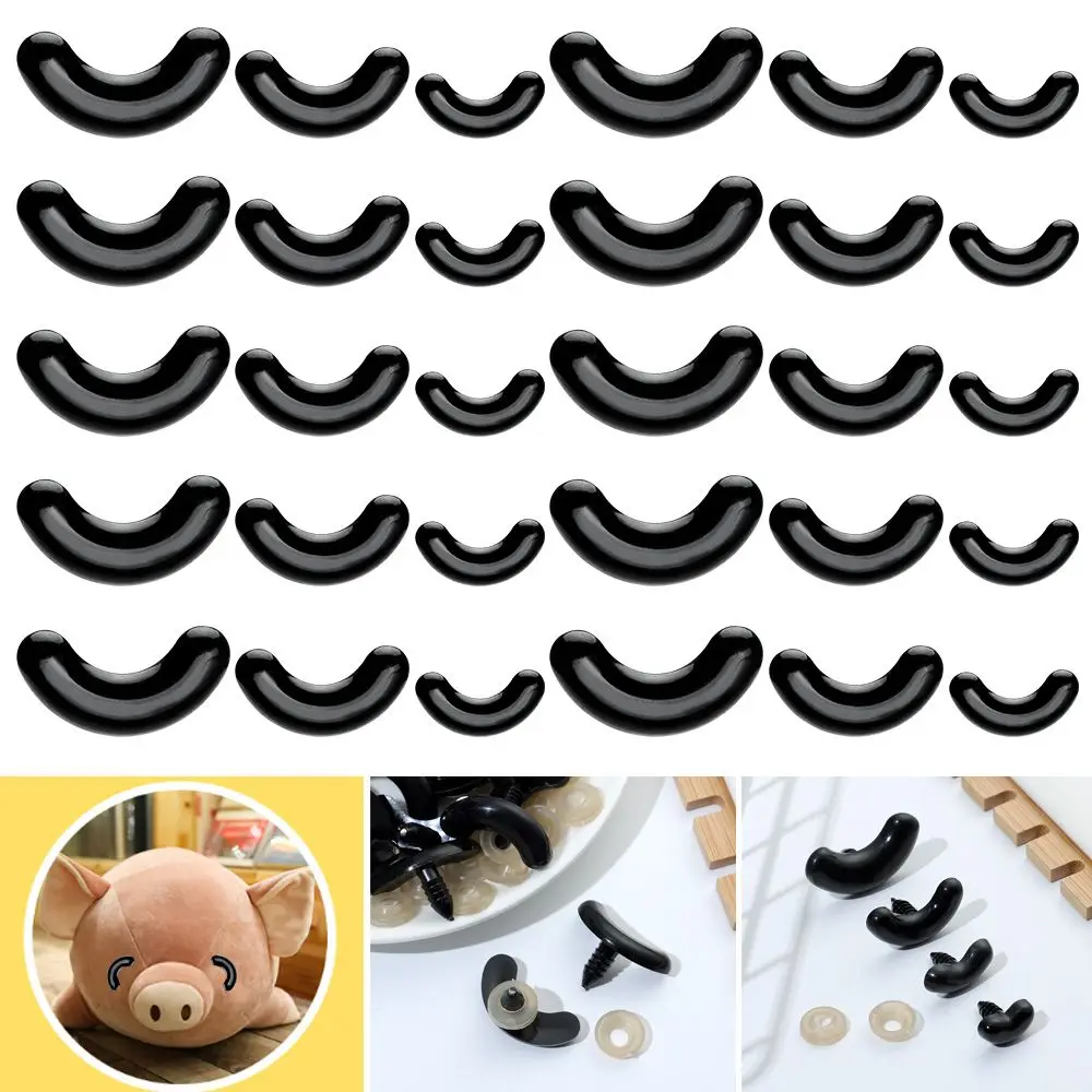 20pcs/10pairs 17/24/30mm Plastic  Parts Eyes Crafts Puppet Crystal Eye Thread Eyes Nose Dolls DIY Tools