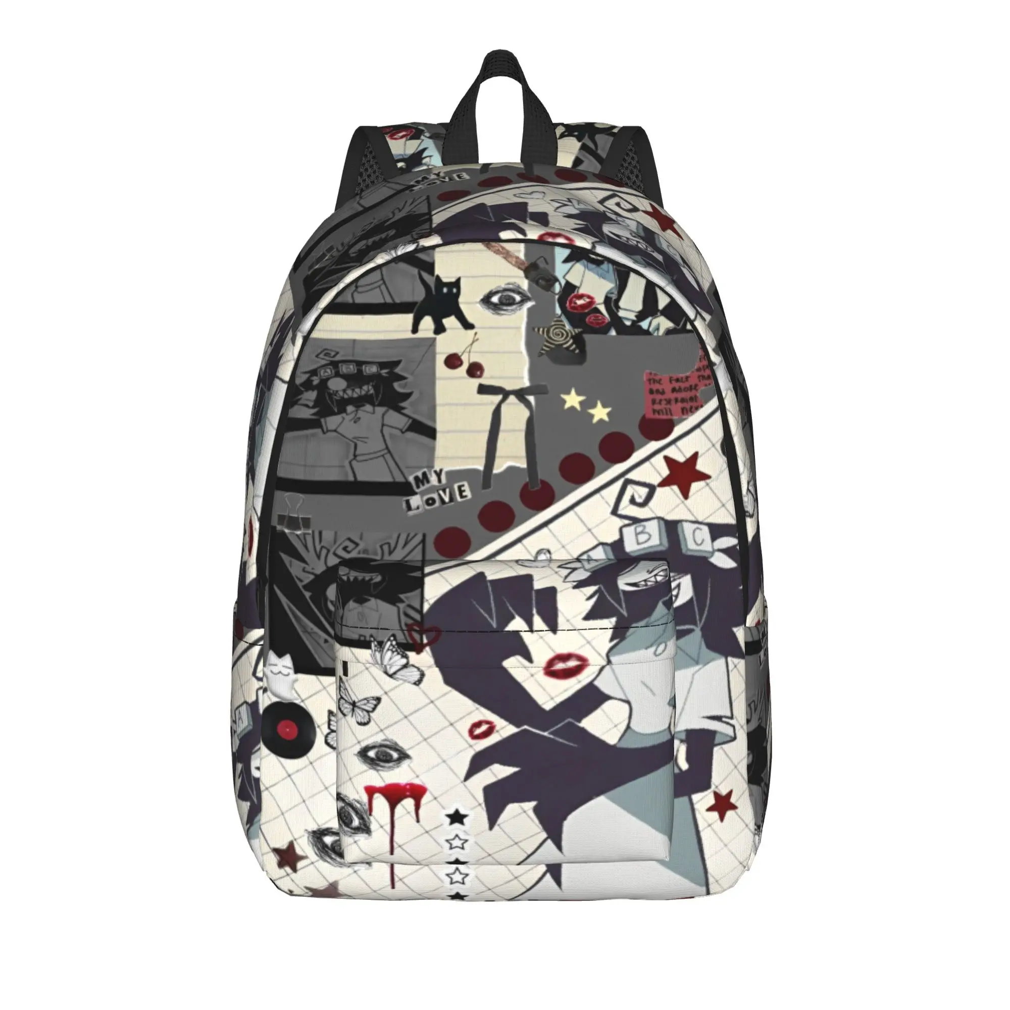 

Miss Circle Fundamental Paper Education Teenage Backpack Durable Student Hiking Travel Daypack for Men Women College Canvas Bag