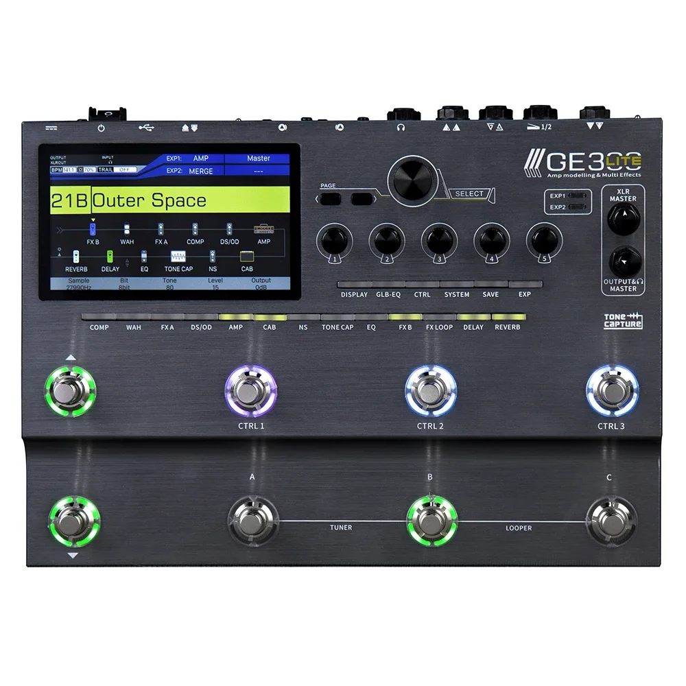 

Mooer GE300 Lite Amp Modelling Multi Effects Processor IR Loader Tone Capture Full Compleme Guitar Effects Pedal