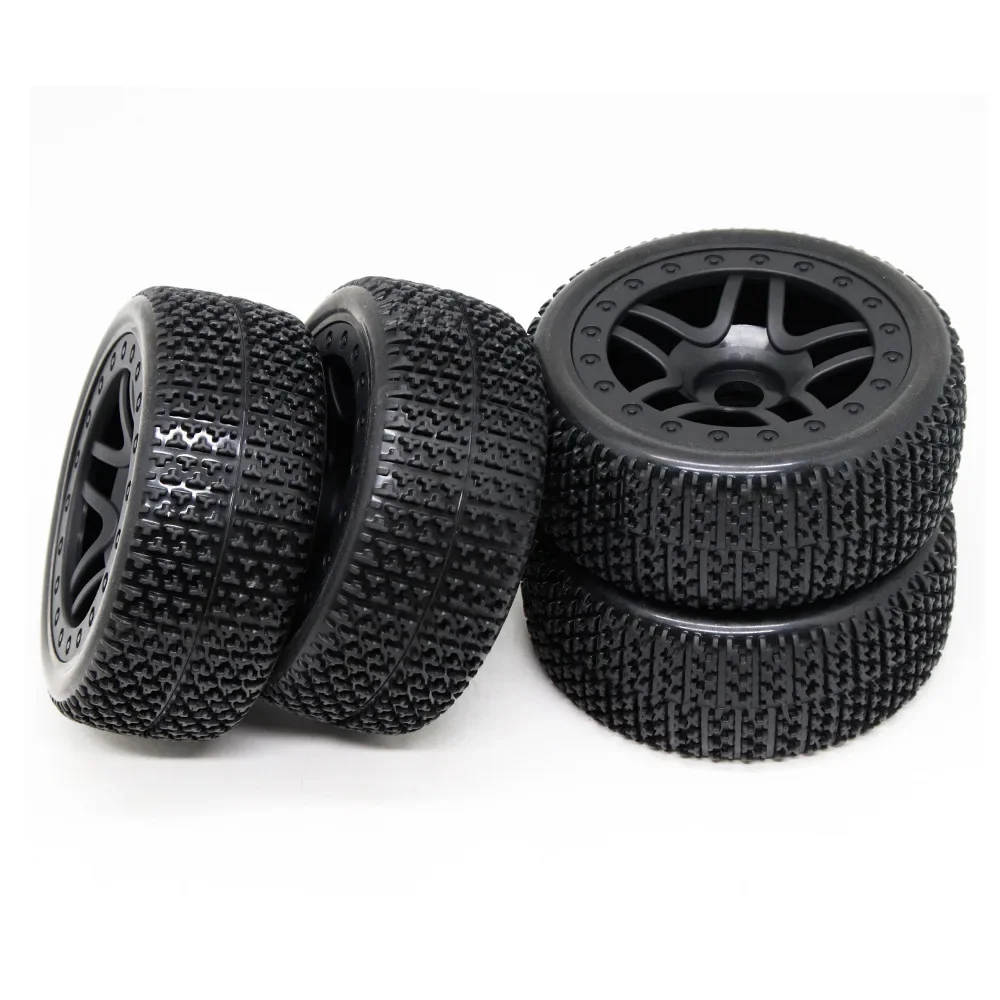 4PCS 1:8 Off-Road Tire Soft Tire Snow Cross-country Racing Flat Running Grip Strong Tire for HG FS