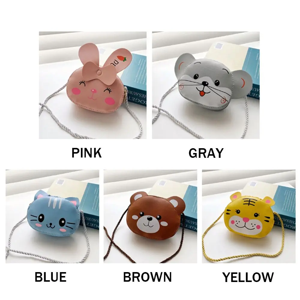 Cute PU Leather Children Mini Rabbit Handbags Cartoon Shoulder Bags Girls Crossbody Bag Coin Purse