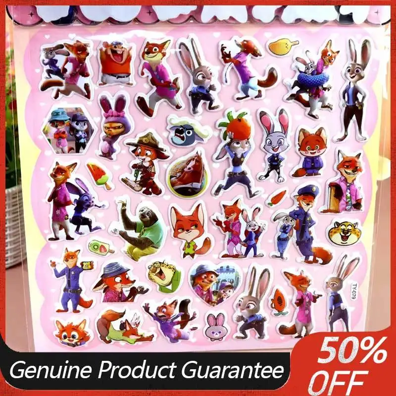 

Anime Peripheral 3d Children'S Cartoon Stickers Zootopia Anime Movie Peripheral Stickers Birthday