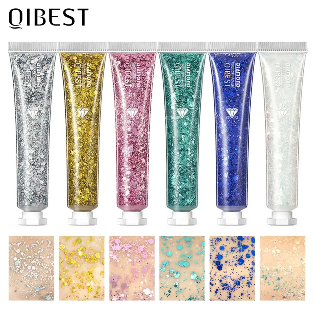 Body Glitter Gel Multifunctional Face Lip Hair Loose Sequins Flash Liquid Eyeshadow Festival Stage Makeup Decoration Cosmetics