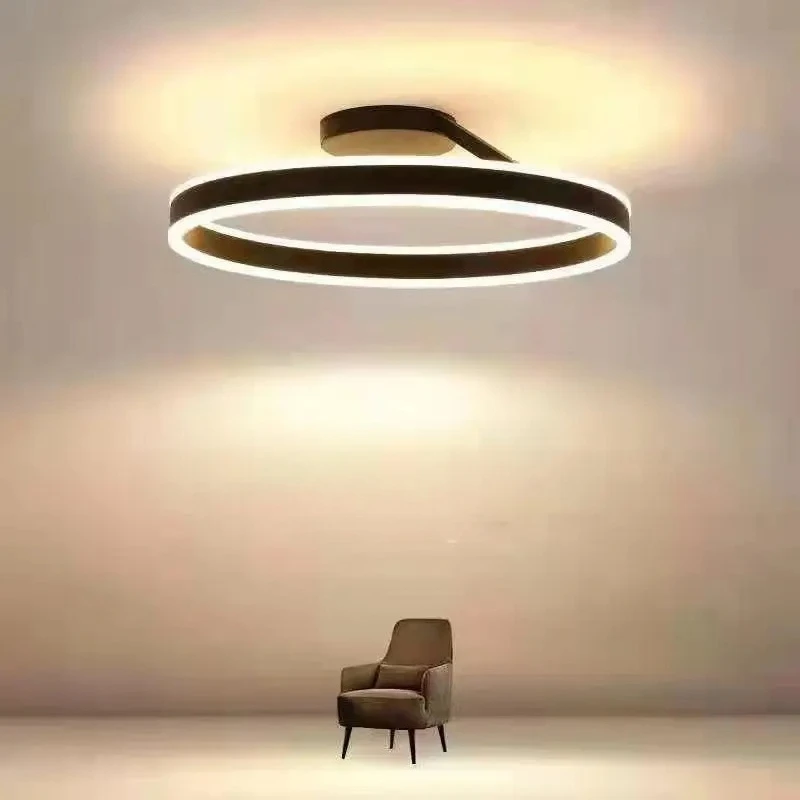 

Nordic Ring Led Ceiling Chandelier Dimmable for Track Dining Living Room Center Table Bedroom Pendant Light Decor Luster Fixture