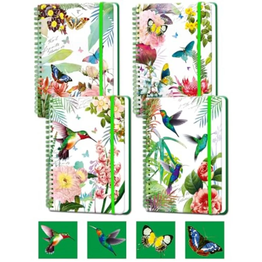 

A5 Hardcover Spiral Notebook, 4 Pack 5.7x8.5 Inches Lined Journal 60 Pages College Ruled Spiral Bound Notebooks Gifts for Writi