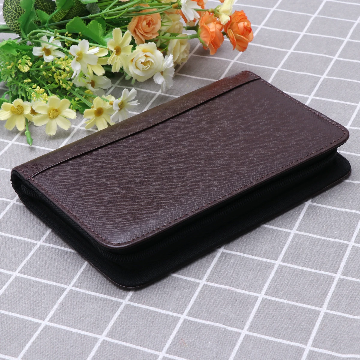 

Notebook Loose-leaf Calculator Travel Agenda Manager Binder with Zipper Coffee