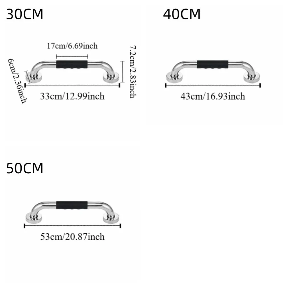 مقبض دش من الفولاذ المقاوم للصدأ مضاد للانزلاق يمنع السقوط ودرابزين المرحاض وقضبان توازن الحمام المساعدة المتقدمة