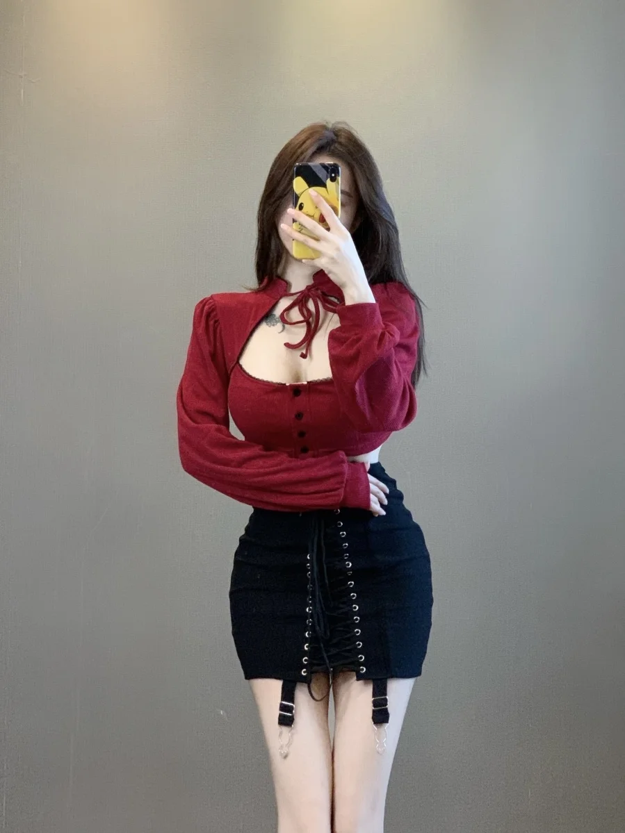 WOMENGAGA Bandaged Waist Buttock Skirt 2023 New Fashion Elegant Sexy Slim High Waist Mini Skirt Fashion ZSEQ