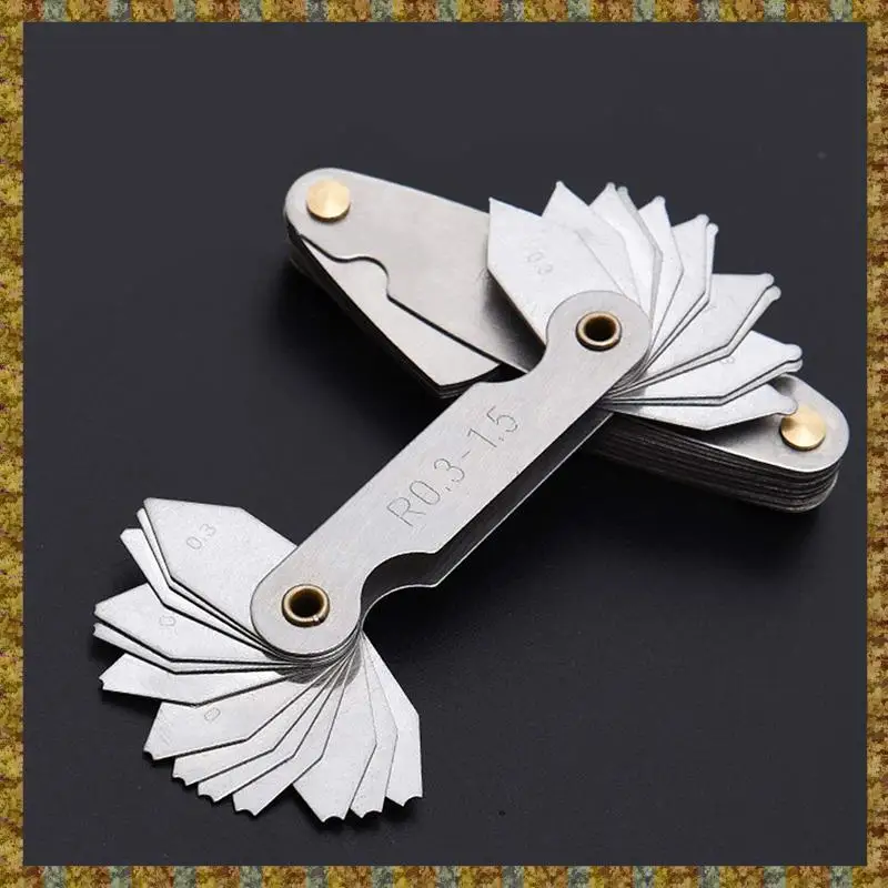 Измеритель радиуса F-F из нержавеющей стали, портативный вогнутый выпуклый инструмент для измерения внешней дуги, набор измерений радиуса (5 шт.)