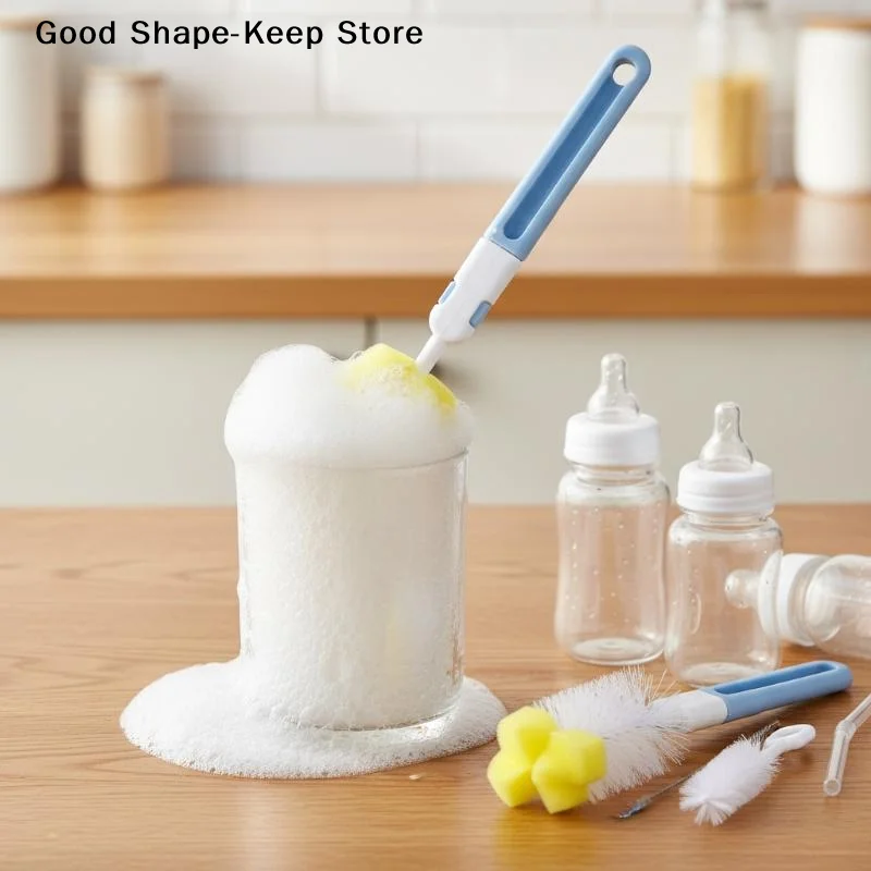 daily3/4/5/6Pcs Multifunctional Baby Bottle Cleaning Brush Set Non-Slip Handle for Kids Bowl Water Cup Coffee MugDaily products
