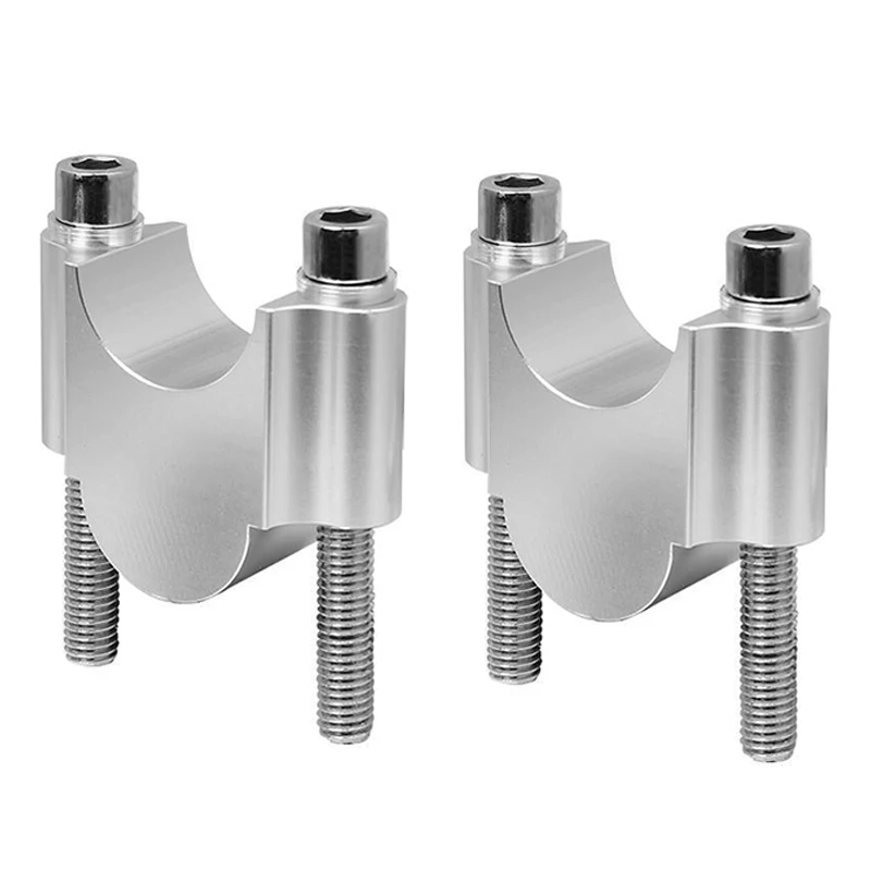 

28mm Universal Motorcycle Handlebar Riser Mount Clamp Adapter Silver