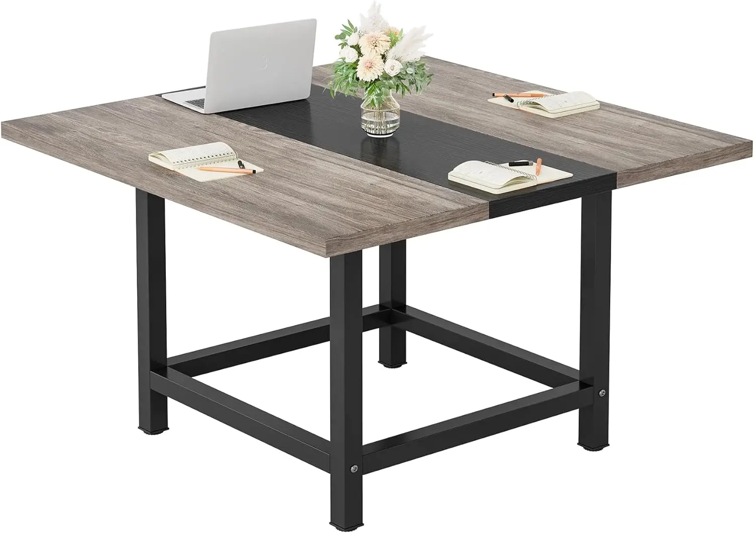 

39-Ince Square Small Conference Room Table For 4 People,Wood Computer Desk For Home Office, Small Space (Chair Not Included)