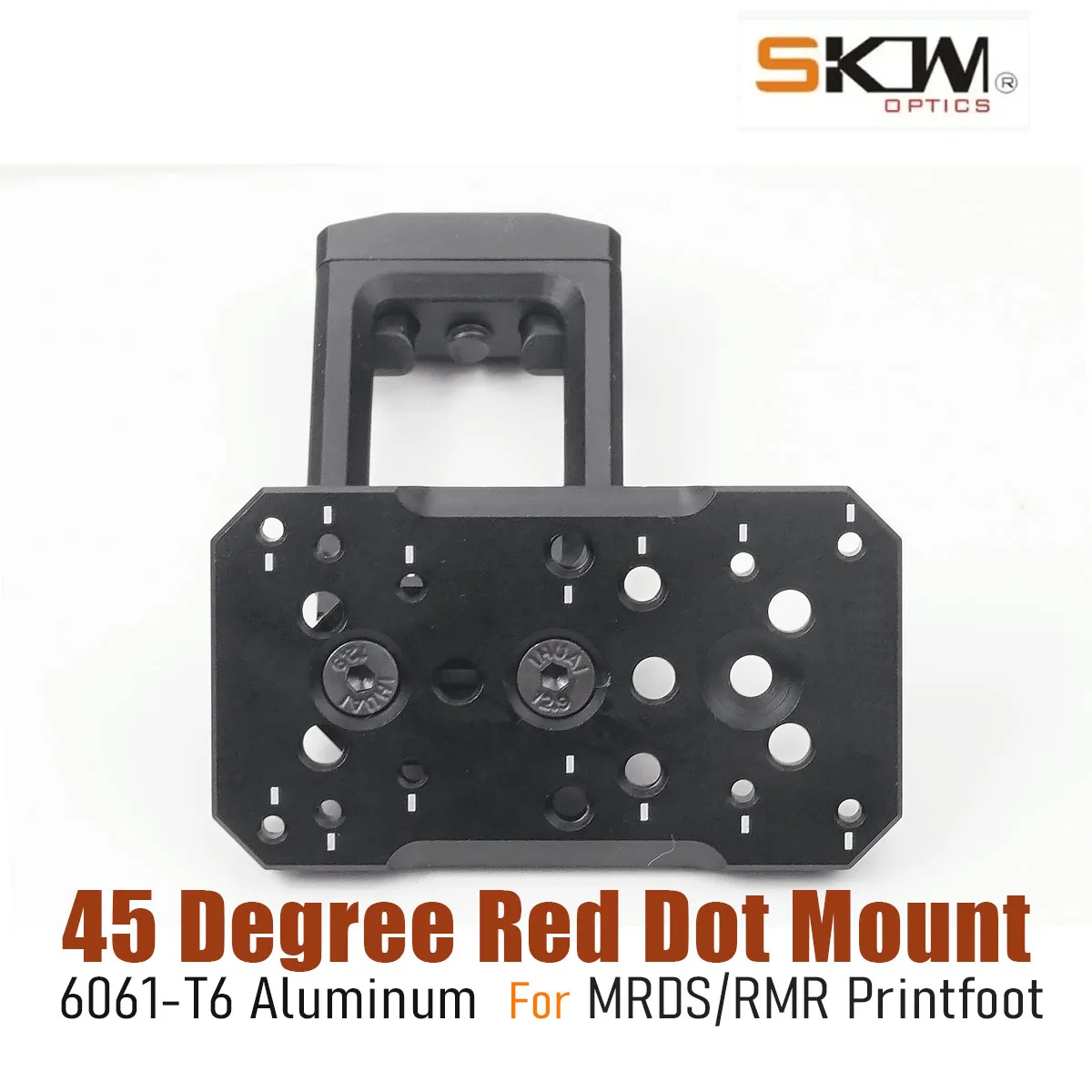 SKWoptics Tactical 45 Degree Red Dot Mount for RMR MRDS PrintFoot For 21mm Rail Picatinny view 3