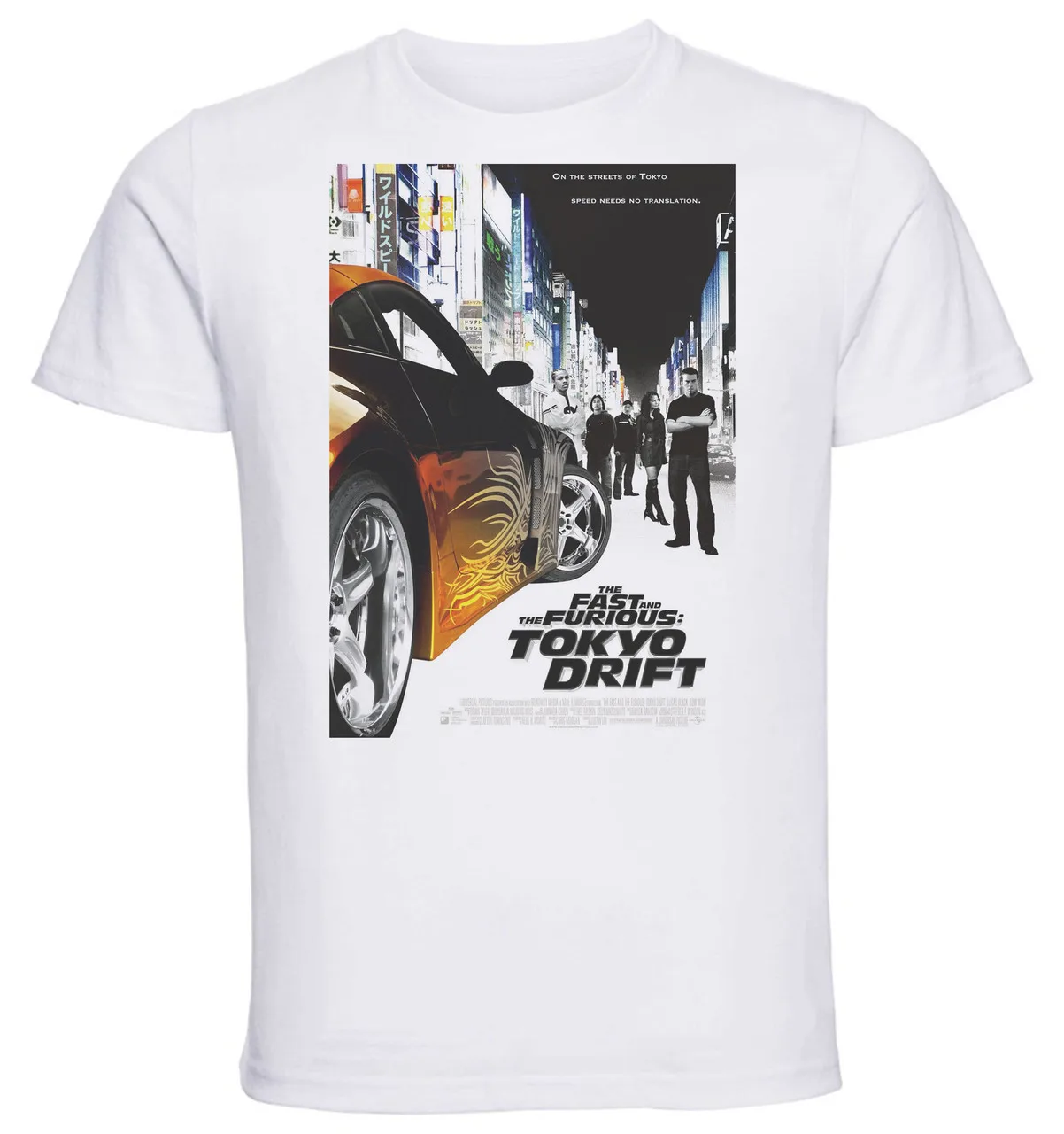 T-shirt Unisex White Playbill Film Fast Furious 3